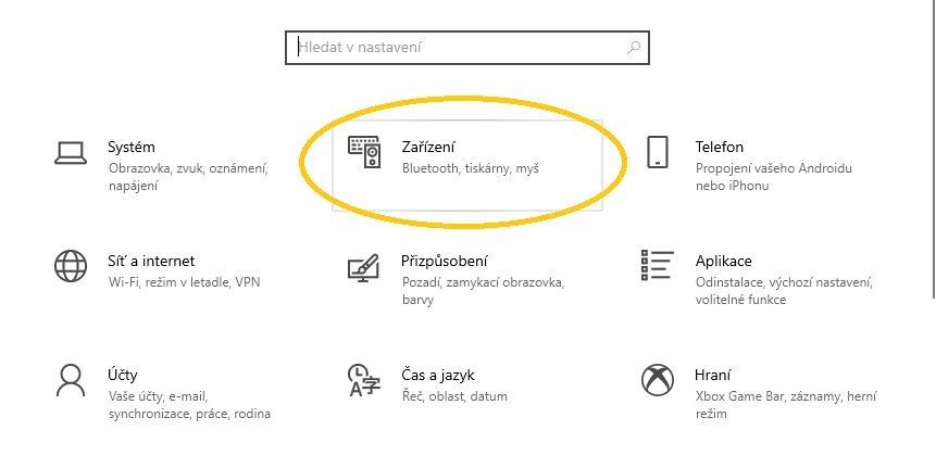 Windows 10 - zařízení