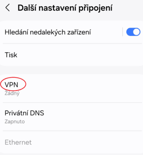Nastavení VPN v Androidu