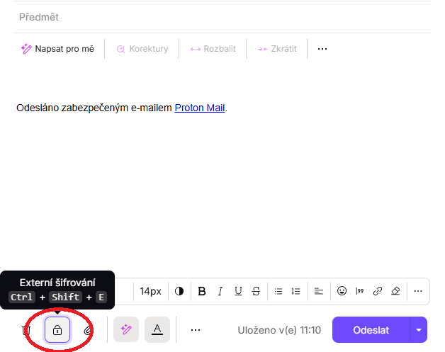 Proton mail externí šifrování
