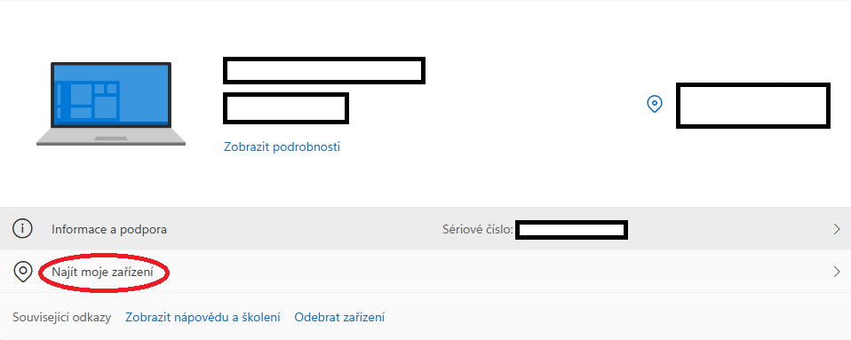 Najít moje zařízení ve Windows