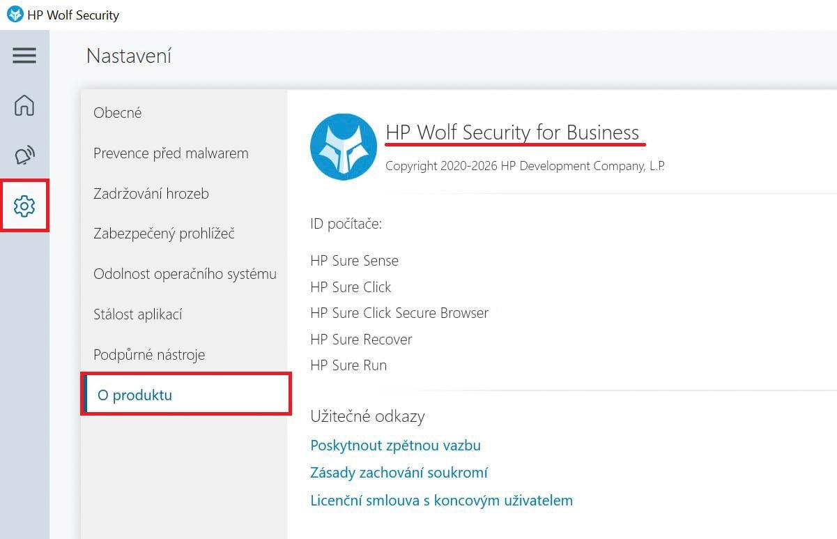 Verze HP Wolf Security